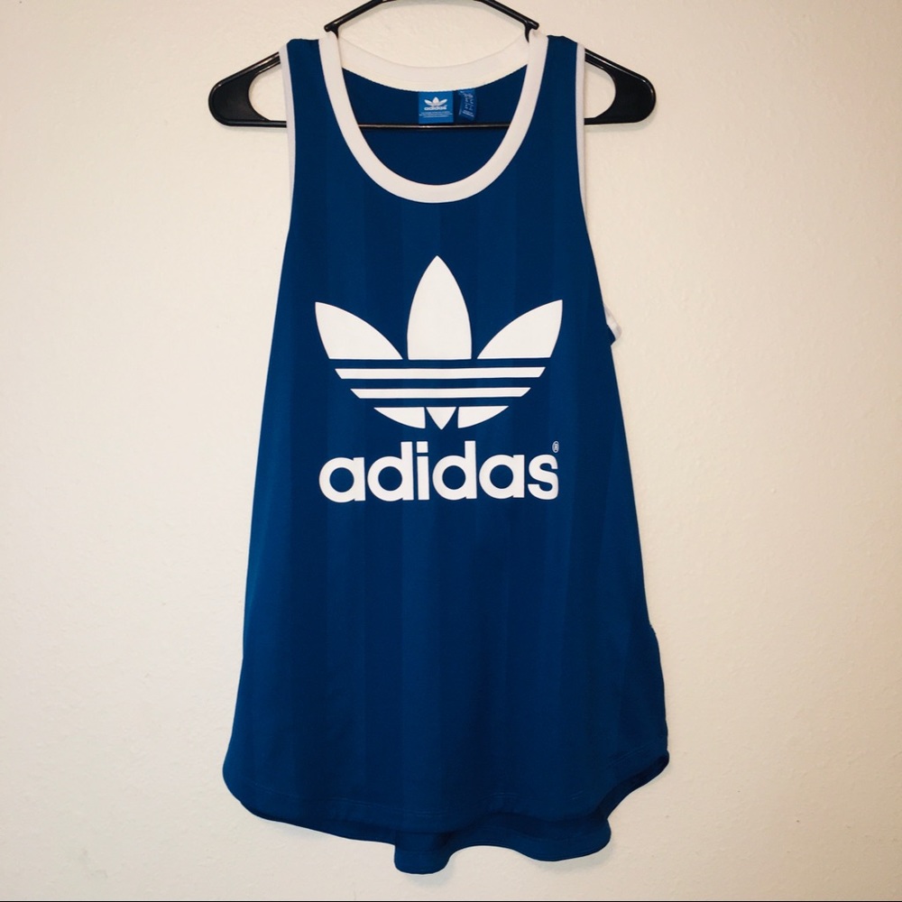 Adidas Dark Blue & White Old School Tank Top